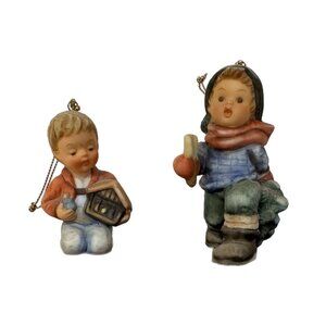 Berta Hummel Goebel 1997 Lot of 2 2.75” & 2 1/8” Christmas Ornaments Porcelain